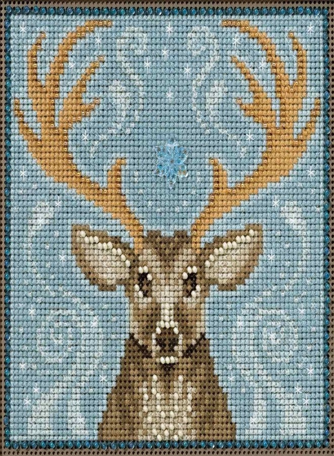 Mill Hill Winter Stag Beaded Counted Cross Stitch Kit Mill Hill Buttons & Beads 2016 Winter Series MH141636 - Image 1
