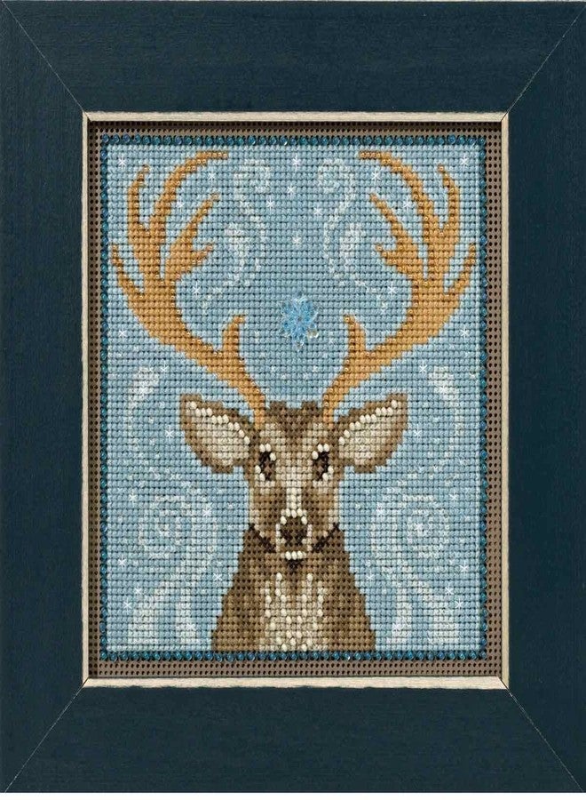 Mill Hill Winter Stag Beaded Counted Cross Stitch Kit Mill Hill Buttons & Beads 2016 Winter Series MH141636 - Image 2
