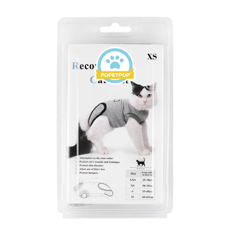 Pet Sterilization Clothes Anti-licking Clothes Recovery Suit Post- Clothes for Cats Dogs - Size XS (Grey) - Image 5
