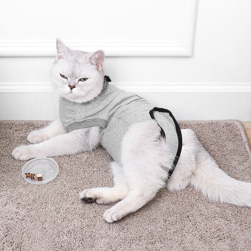 Pet Sterilization Clothes Anti-licking Clothes Recovery Suit Post- Clothes for Cats Dogs - Size XS (Grey) - Image 2