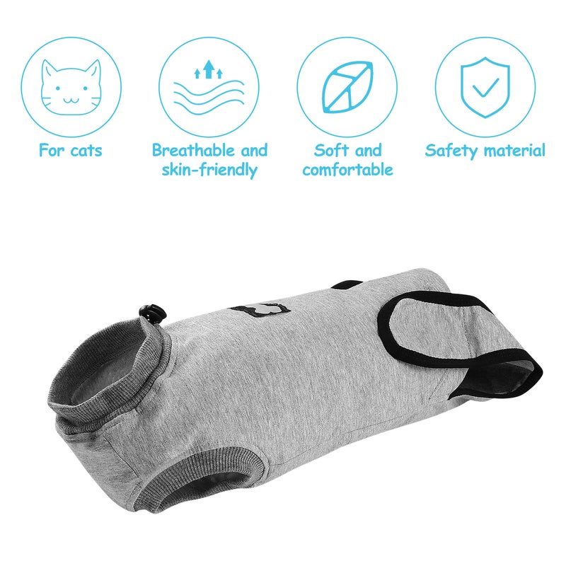 Pet Sterilization Clothes Anti-licking Clothes Recovery Suit Post- Clothes for Cats Dogs - Size XS (Grey) - Image 3