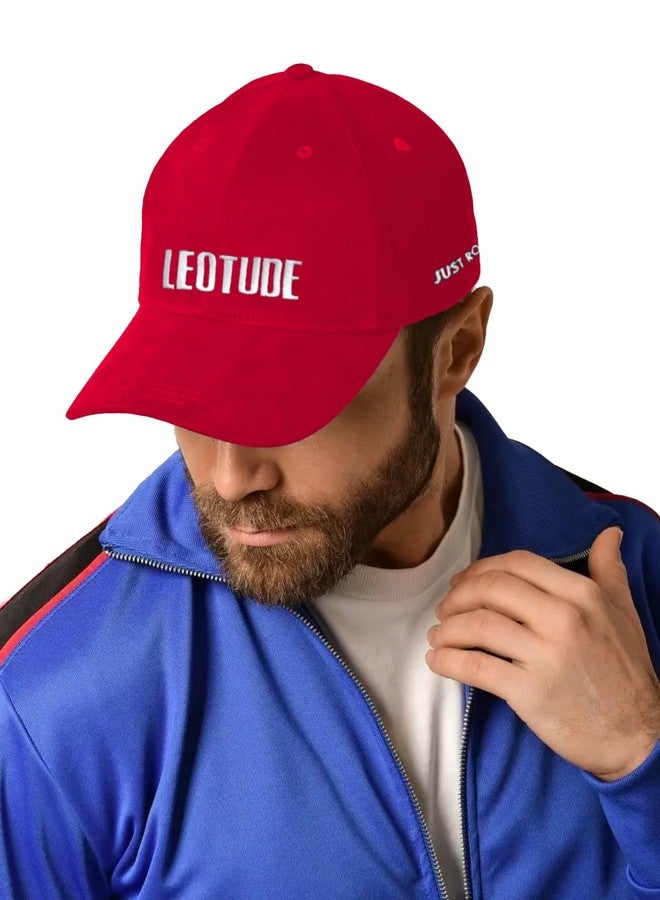 LEOTUDE Men's Red Embroidedered Cap - Image 3