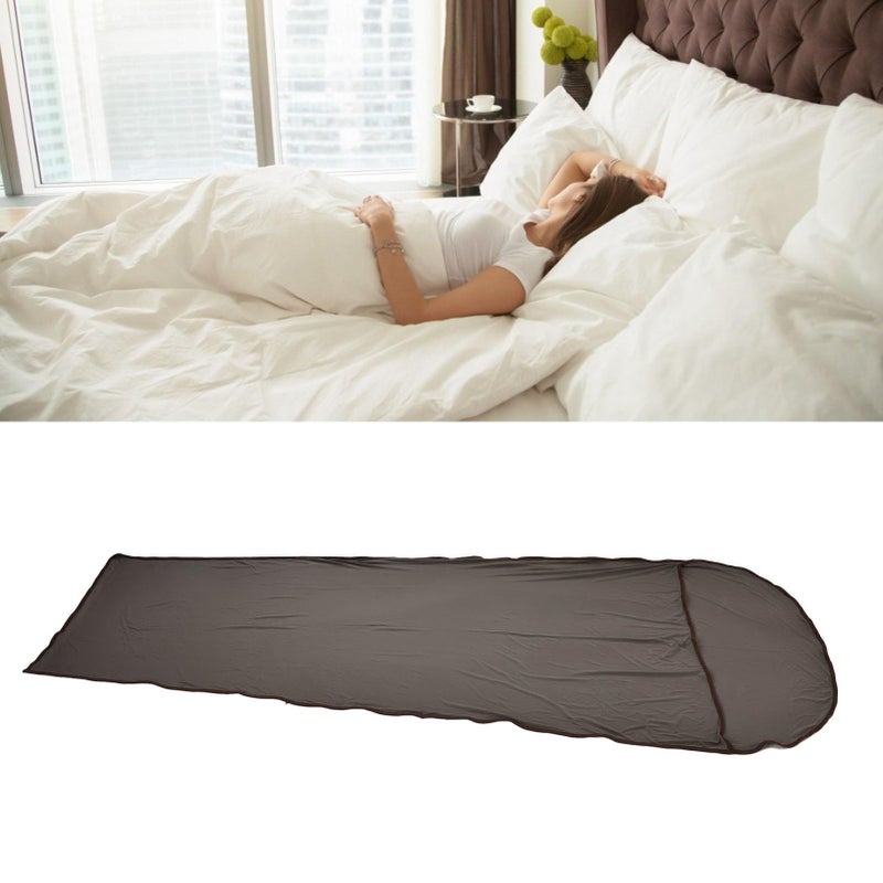 Ultralight Grey Sleeping Bag Liner for Camping Travel Compact Breathable Cold Weather - Image 4