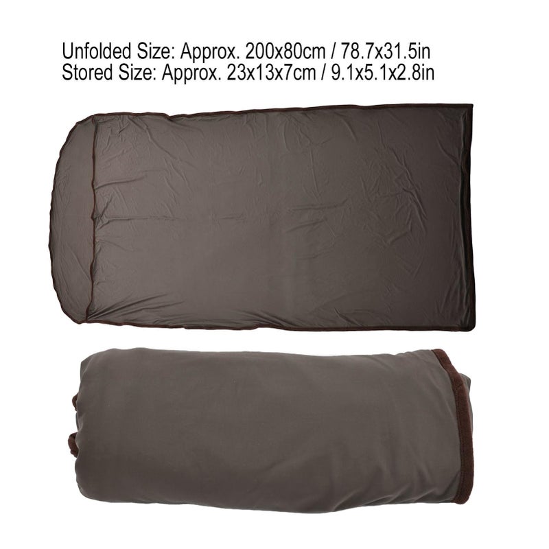 Ultralight Grey Sleeping Bag Liner for Camping Travel Compact Breathable Cold Weather - Image 3