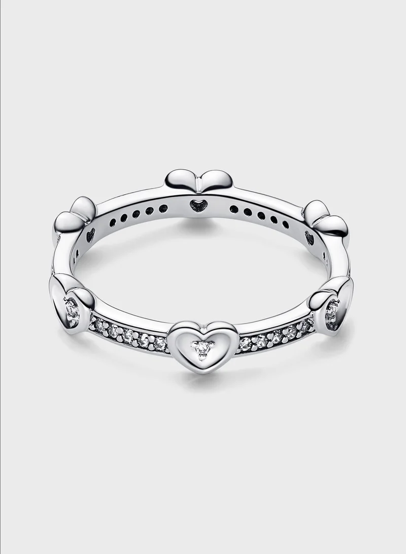 PANDORA Radiant Sparkling Hearts Ring