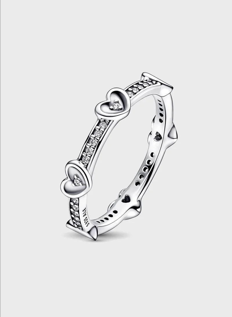 PANDORA Radiant Sparkling Hearts Ring