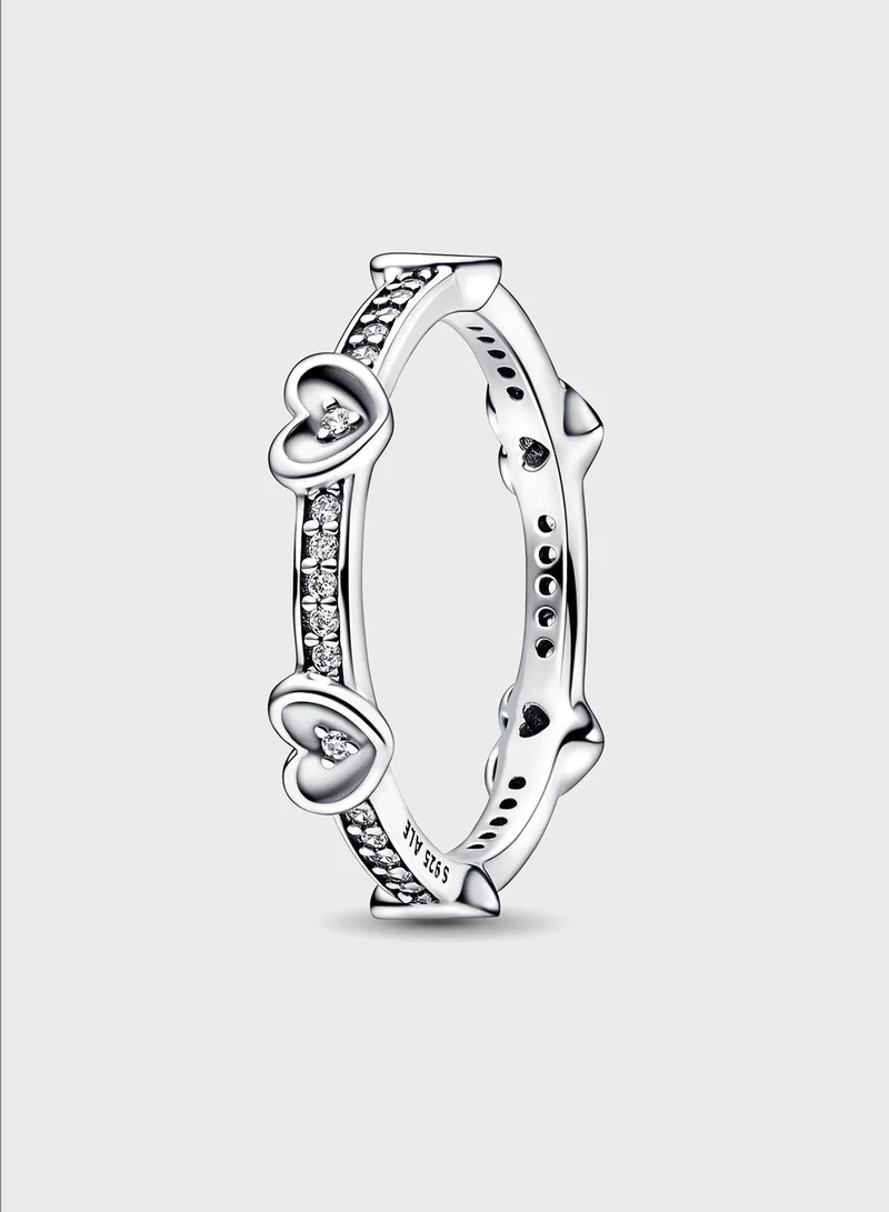 PANDORA Radiant Sparkling Hearts Ring