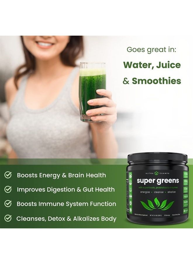 NutraChamps - NutraChamps, Super Greens, Natural Berry, 9.1 oz (258 g) - Image 1