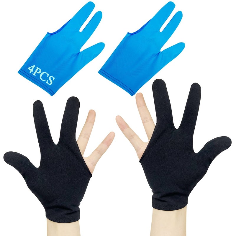Heyshapeing 2 Pairs Adult Thumb Sucking Guard Gloves Finger Gloves for Finger Sucking Stop Nail Biting Prevention Skin Picking Thumb Sucking and Hair Pulling 3 Finger Blue 