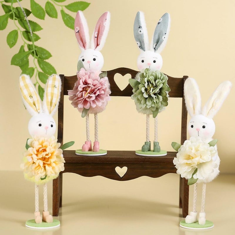 Sanfly Easter Bunny Figurines 3dn Colorful Rabbit Ornament Cute Decorative Rabbit Decorations Indoor Holiday Decoration for Easter - Image 4