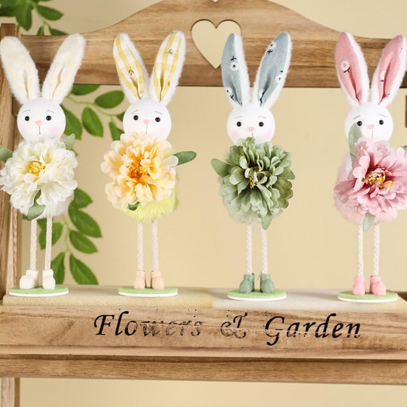 Sanfly Easter Bunny Figurines 3dn Colorful Rabbit Ornament Cute Decorative Rabbit Decorations Indoor Holiday Decoration for Easter - Image 2