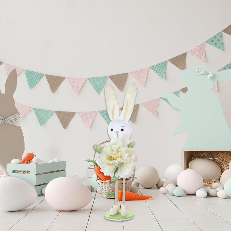 Sanfly Easter Bunny Figurines 3dn Colorful Rabbit Ornament Cute Decorative Rabbit Decorations Indoor Holiday Decoration for Easter - Image 1