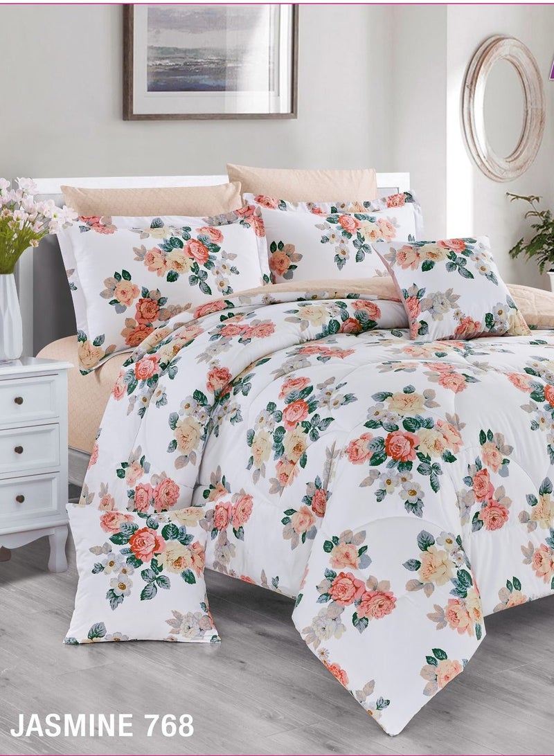 Leon Double Bedspread Set 8 Pieces 100% Cotton Floral 768