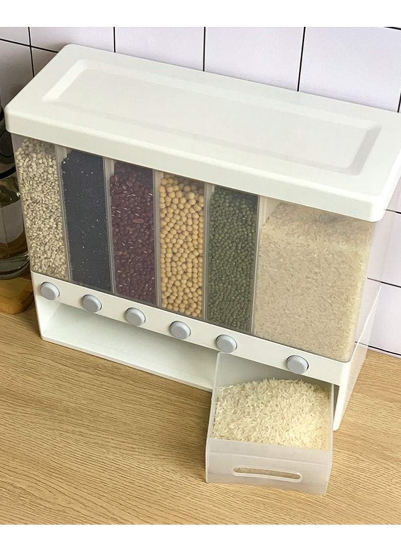 NuSense Wall Mounted Dry Food Dispenser Whole Grains Rice Bucket Rice Storage Tank Space Saving Containers  - Image 4