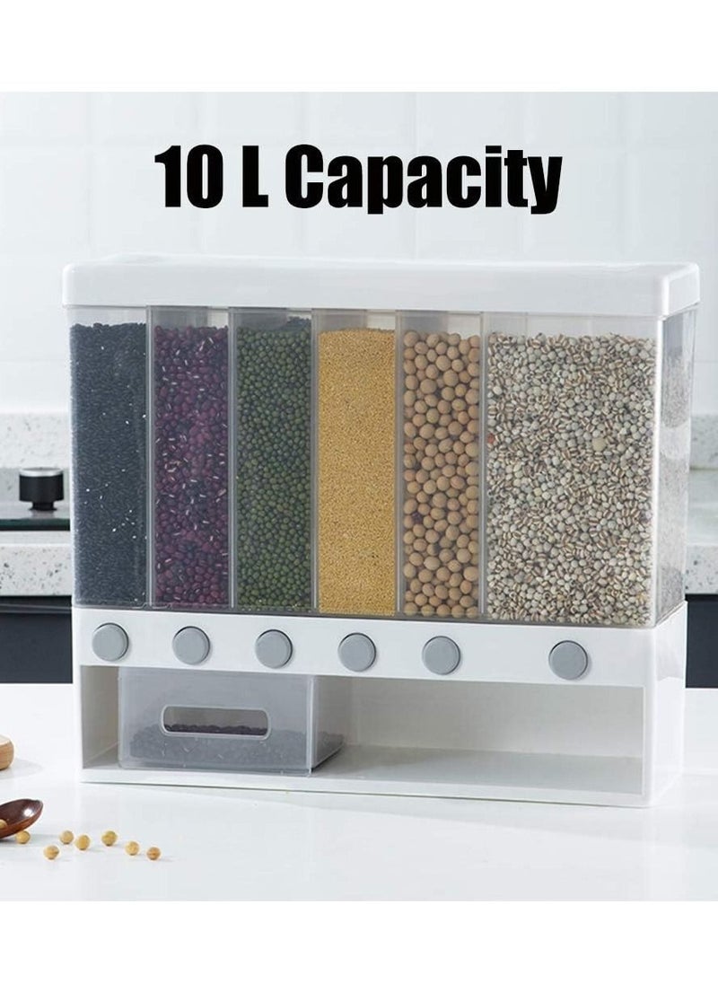 NuSense Wall Mounted Dry Food Dispenser Whole Grains Rice Bucket Rice Storage Tank Space Saving Containers  - Image 5