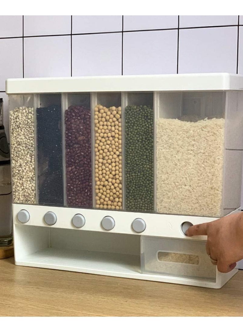 NuSense Wall Mounted Dry Food Dispenser Whole Grains Rice Bucket Rice Storage Tank Space Saving Containers  - Image 3