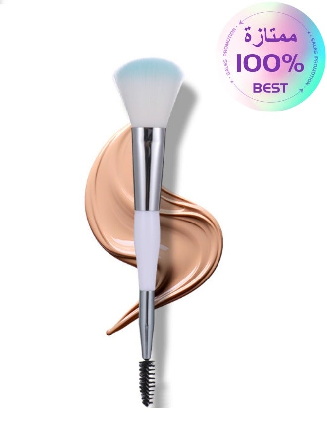 Dual-ended Luxurious Makeup Brush: Perfect for Mascara, Flawless Foundation, and Concealer. Ideal for Liquids, Creams, Powders, Blending, Polishing, and Facial Concealing - Image 1