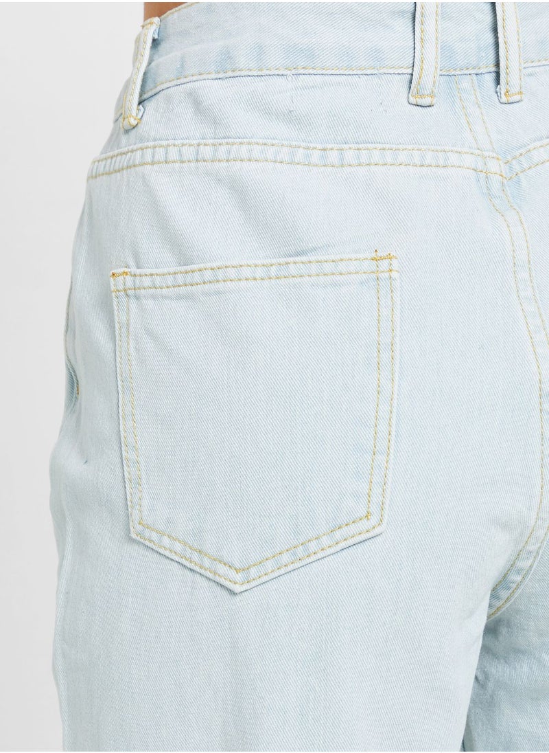 Ginger - Mom Fit Jeans With Distress Detail - Image 1