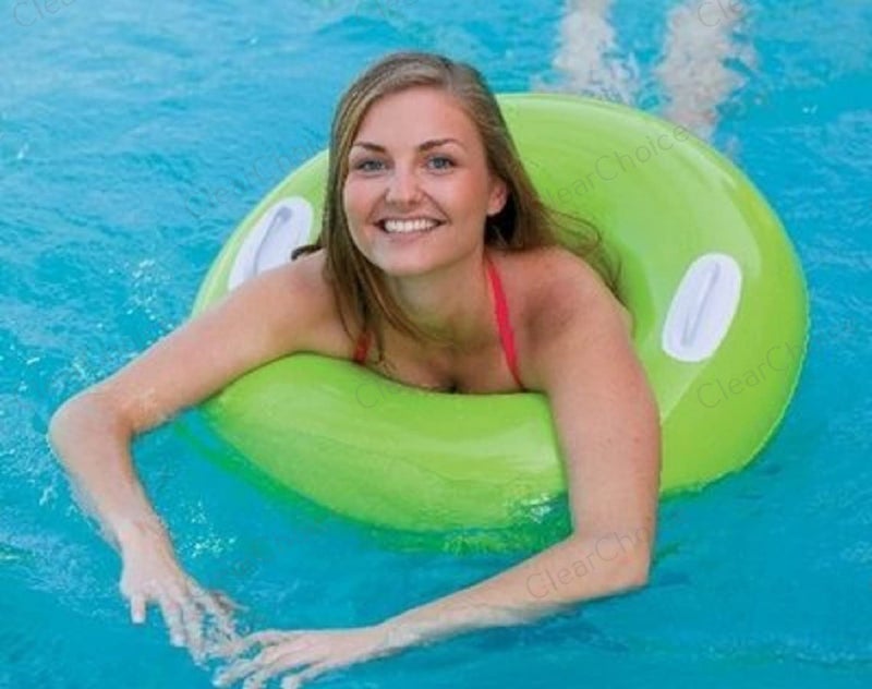 ClearChoice :- Adult Swimming Ring Inflatable Pool Float Tube Circle Water Toys 2 Handles(Size - 30''inch)(Multi Color)(8 + Years up)(1 PIS) - Image 4