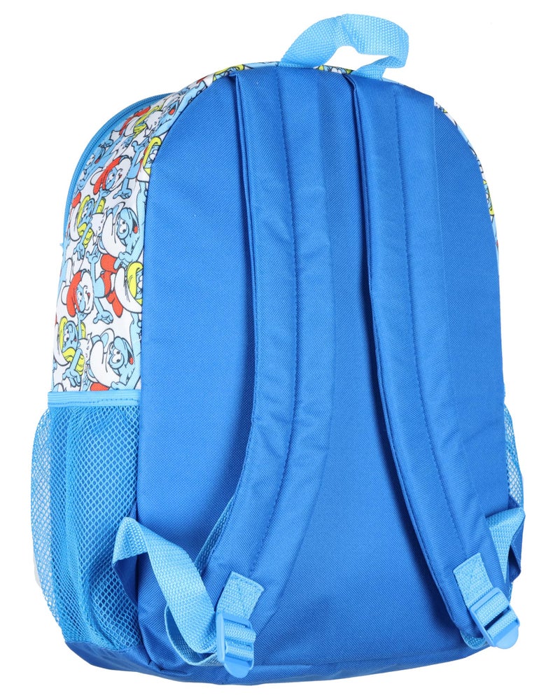 INTIMO The Smurfs Backpack 5-Piece Mega Set Travel Daypack Bag with Lunch Box Pencil Case Water Bottle and Stickers - Image 3