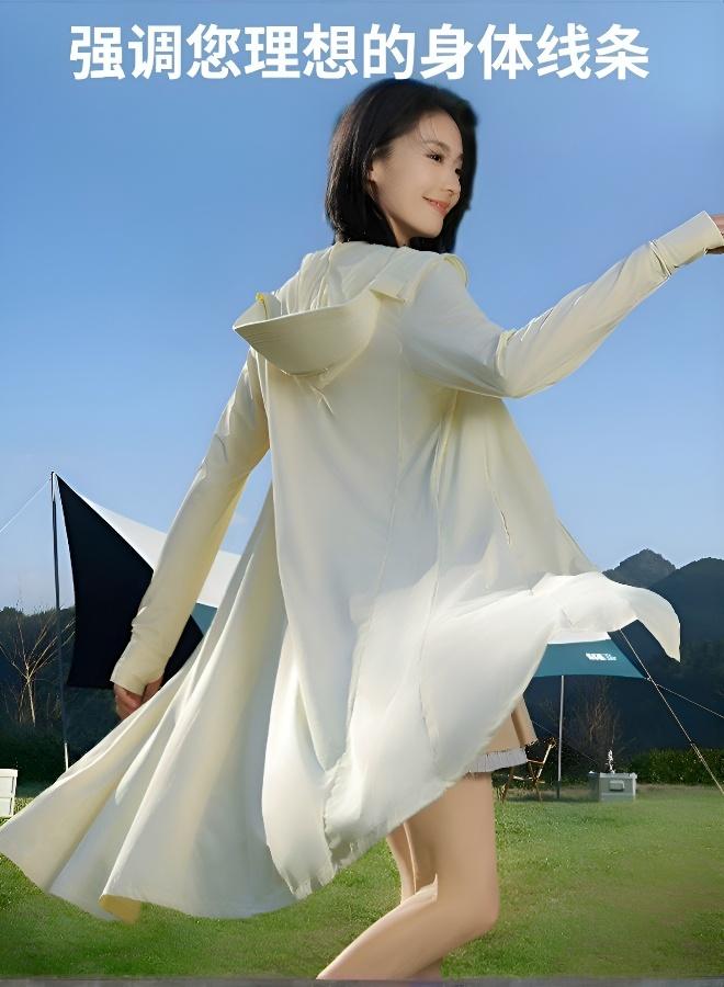 Women's Long Sun Protection Jacket - Loose Breathable UV Protection Full Body Cover-Up Summer Cycling Outerwear - Image 5