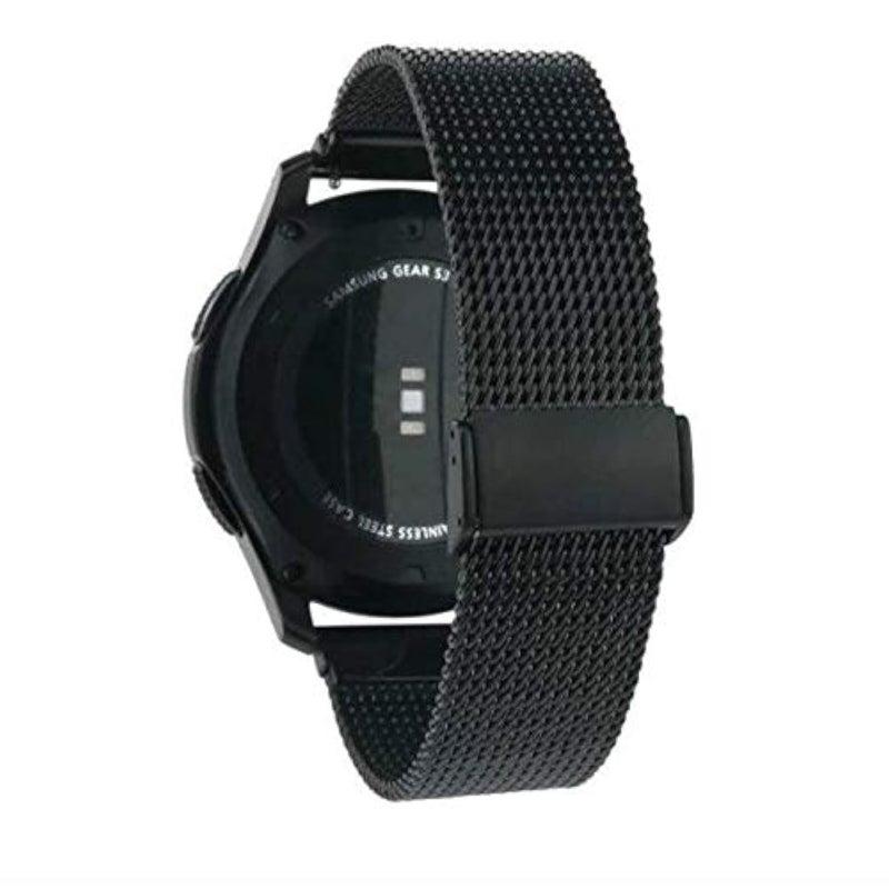 Beauenty 22mm Milanese Stainless Steel Metal Buckle Replacement Strap for Samsung Gear S3-Black - 2724661459967