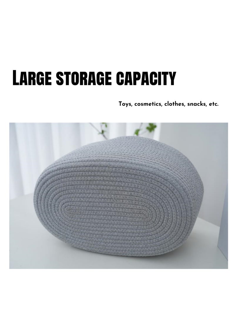 NOVOLAN منظم حفاضات الأطفال، سلة تخزين قابلة للفصل من حبل قطني، سلة حفاضات منفصلة جافة ورطبة، تخزين محمول لمستلزمات الطفل الأساسية، 36 × 22 × 18 سم، للآباء المعاصرين (رمادي)