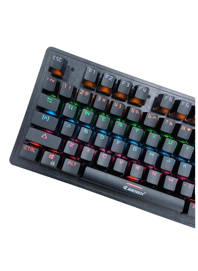 JERTECH JERTECH JK520-USB mechanical gaming keyboard-104 keys without conflict-variable LED backlight-comfortable and soft-touch keys-elegant and comfortable design of the highest quality-black  - Image 3