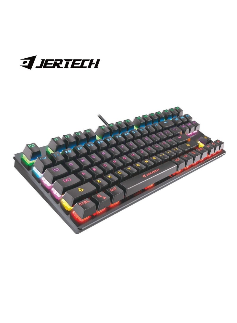 JERTECH JERTECH JK520-USB mechanical gaming keyboard-104 keys without conflict-variable LED backlight-comfortable and soft-touch keys-elegant and comfortable design of the highest quality-black  - Image 5