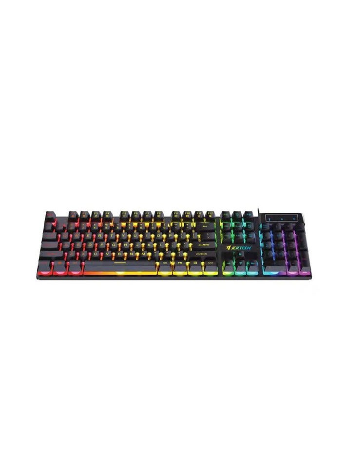 JERTECH JERTECH JK520-USB mechanical gaming keyboard-104 keys without conflict-variable LED backlight-comfortable and soft-touch keys-elegant and comfortable design of the highest quality-black  - Image 2