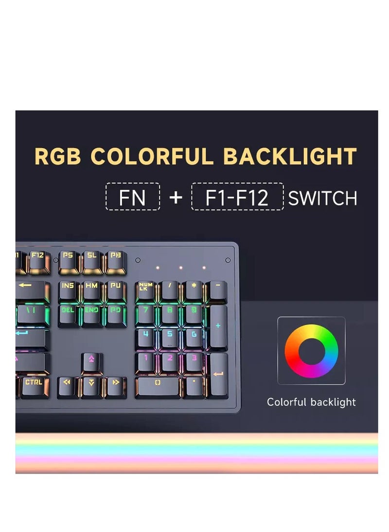 JERTECH JERTECH JK520-USB mechanical gaming keyboard-104 keys without conflict-variable LED backlight-comfortable and soft-touch keys-elegant and comfortable design of the highest quality-black  - Image 4