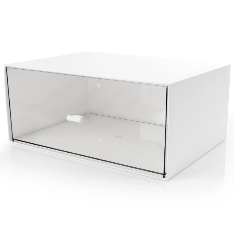 kulusion Desk Drawer Organizer Stackable Storage Drawers Plastic White Desk Organizers Great for Makeup Storage Bathroom Organization Accessories Etc Large 1 Drawers White - Image 2