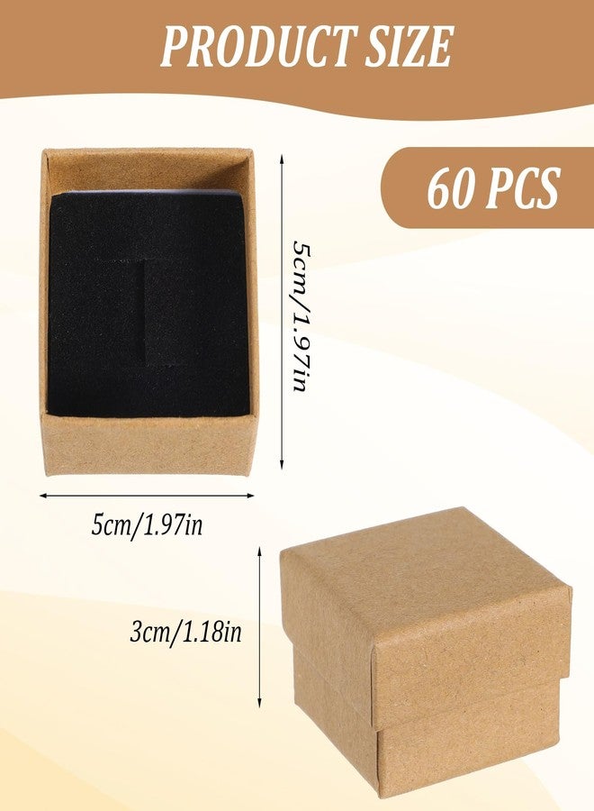 علب هدايا مجوهرات Caeuiciw، 60 قطعة، علب مربعة صغيرة من الورق المقوى، 2×2×1.2 بوصة، مع إسفنج، علب تغليف صغيرة للأقراط، مناسبة للبيع في حفلات الزفاف، عيد الحب، وأعياد الميلاد، والأعمال التجارية. - Image 2