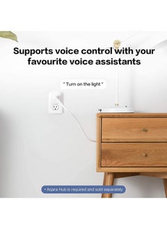 Aqara Aqara Smart Plug, REQUIRES AQARA HUB, Zigbee, with Energy Monitoring, Overload Protection, Scheduling and Voice Control capabilities, Works with Alexa, Google Assistant, and Apple HomeKit Compatible 
