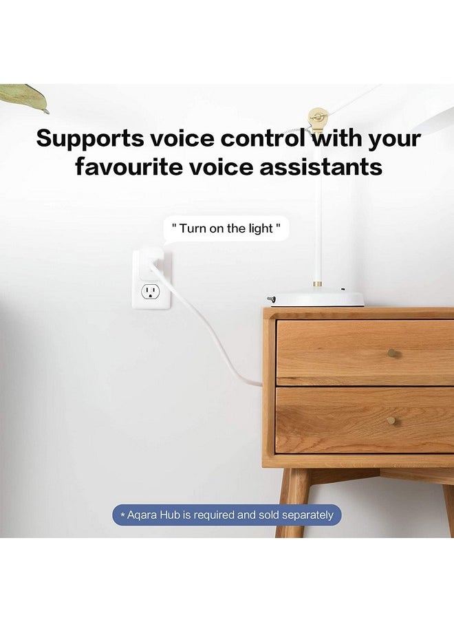 Aqara - Aqara Smart Plug, REQUIRES AQARA HUB, Zigbee, with Energy Monitoring, Overload Protection, Scheduling and Voice Control capabilities, Works with Alexa, Google Assistant, and Apple HomeKit Compatible - Image 1