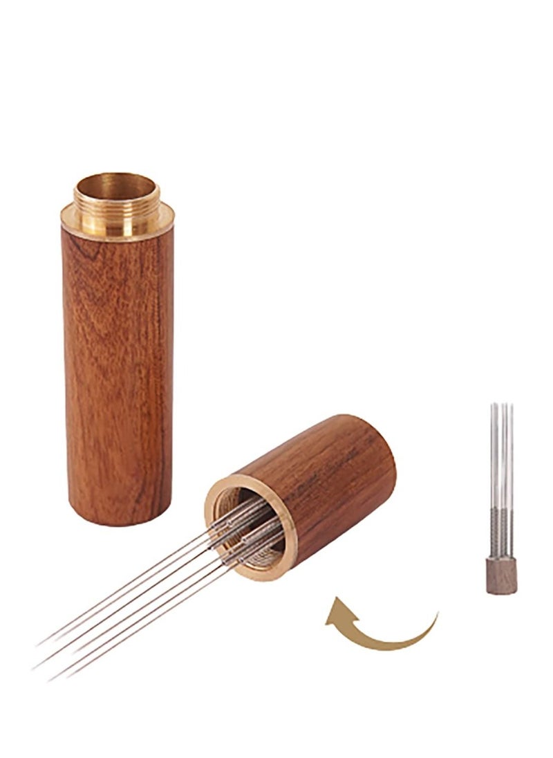 ULHYC - Portable Mini Coffee Needle, Anti-Caking Ground Coffee Stirring Tool, 6 Needles Coffee Stirrer with Storage Base, Coffee Distributor Hand Stirrer Tool for Home, Kitchen, Cafe - Image 1