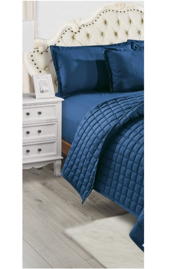 Summer single and a half bed sheet, plain, compressed, consisting of 4 pieces, to give you a refreshing summer, size 170*210 cm
