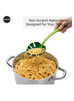 Generic Creative Green Leaf Colander - BPA Free Kitchen Spoon, High Temperature Resistant Nylon Spoon for Non-stick Cooking, Kitchen Utensils and Tableware, Casserole Spoon  - Image 3