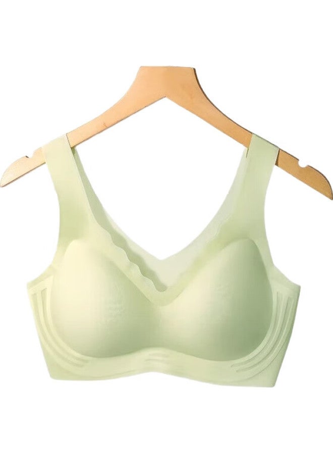 Modal 2-Piece Ultra-Thin Breathable Underwear For Women, Thin Ice Silk Seamless Wireless Bra, Large Size Brassiere, Sports Backless L - Image 2