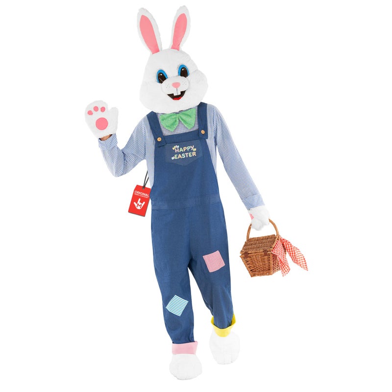 Morph Easter Bunny Costume Adult with Dungarees, Bunny Outfit, Easter Costumes for Adults, Rabbit Suit, X-Large - Image 1