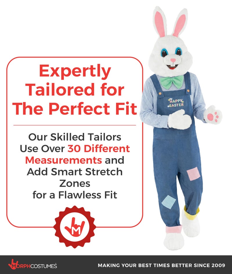 Morph Easter Bunny Costume Adult with Dungarees, Bunny Outfit, Easter Costumes for Adults, Rabbit Suit, X-Large - Image 5