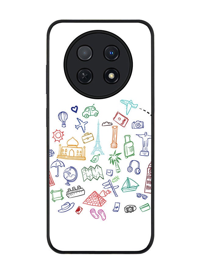 Stylizedd Rugged Black edge case for Huawei Nova Y91 4G  Huawei Enjoy 60X, Slim fit Soft Case Flexible Rubber Edges Anti Drop TPU Gel Thin Cover -  Traveler - Image 1