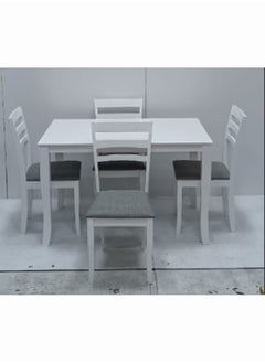 SILA MODERN DESIGN 4 SEATER WOODEN DINING SET WITH CHAIRS WHITE  - Image 1