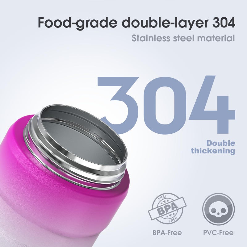 Bidakid Insulated Food Jar Set - 25.4oz & 17oz Stainless Steel Containers with Folding Spoon and Carrying Bags - Leak-Proof  Keeps Food Hot or Cold for up to 12 Hours - Ideal for Work  School  Travel - Image 4
