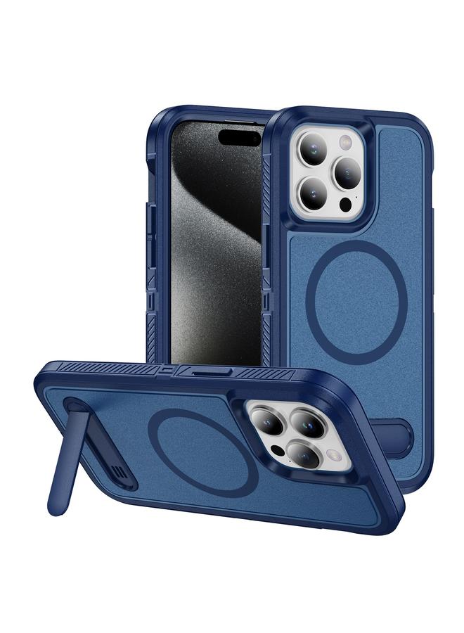 S-TOP Case For iPhone 15 Pro Max Guard MagSafe Holder Matte PC Hybrid TPU Phone Case - Image 1