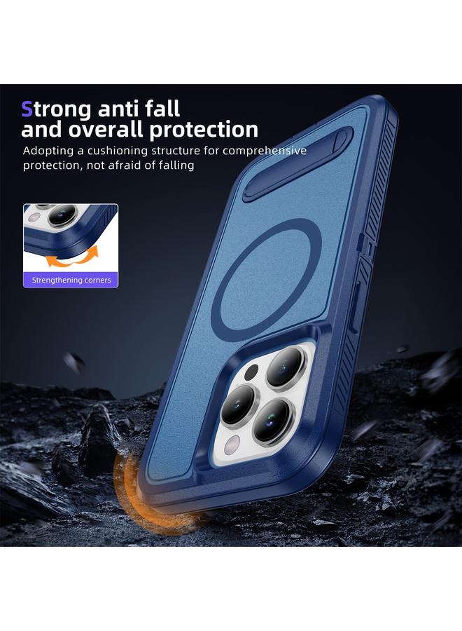 S-TOP Case For iPhone 15 Pro Max Guard MagSafe Holder Matte PC Hybrid TPU Phone Case - Image 5