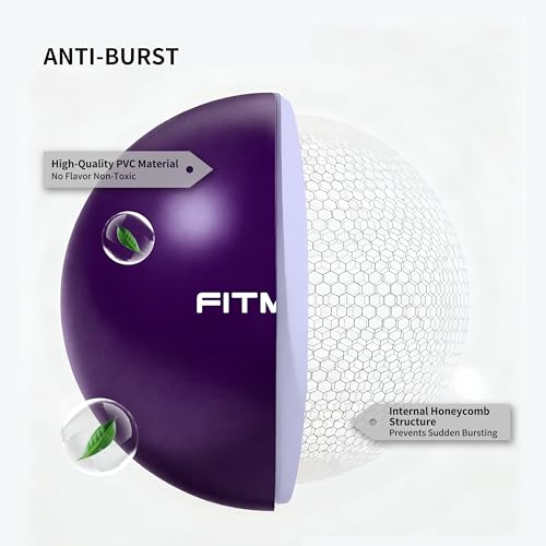 FITMIND_Pilates Ball 10 Inch Anti-Burst Slip Resistant Mini Yoga Ball for Fitness, Core Training, Physical Therapy, Balance, Stability, Stretching 200kg 440lbs Capacity - Purple - Image 2