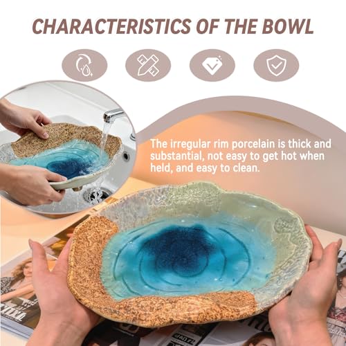 Yeatel Fruit Bowl,12" Decorative Bowl,Ceramic Christmas Bowl,Jewelry and Key Holder for Modern Farmhouse Décor,Room Decor,Entryway Decor Bowls - Image 5
