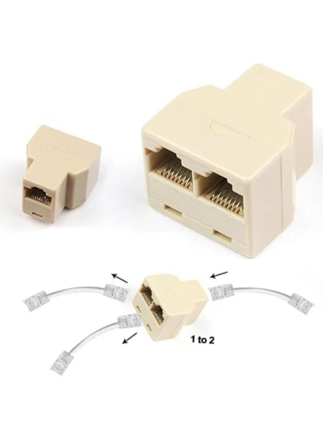 melfi 2Pcs Rj45 Ethernet Coupler And Y-Way Splitter Female To Female Cat6 Lan Cable Joiner 1 To 2 Port Network Adapter For Pc Router Patch Panels Cable Extension And Telephone Systems - Image 4