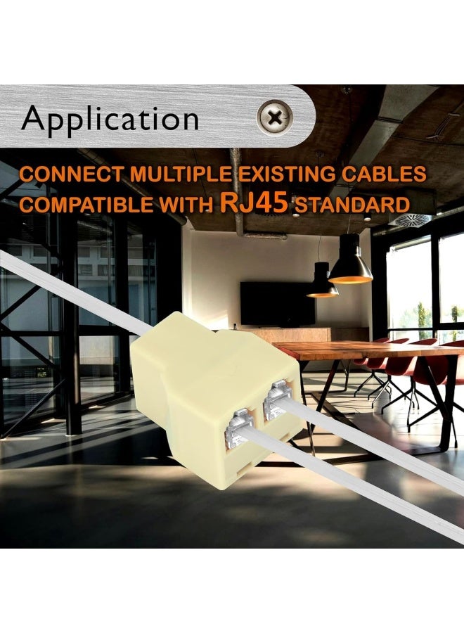 melfi 2Pcs Rj45 Ethernet Coupler And Y-Way Splitter Female To Female Cat6 Lan Cable Joiner 1 To 2 Port Network Adapter For Pc Router Patch Panels Cable Extension And Telephone Systems - Image 5
